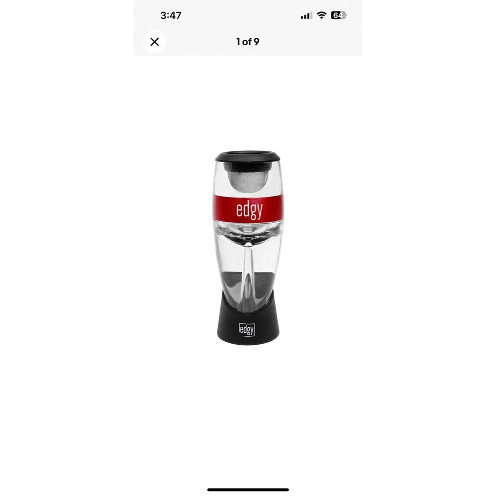 Edgy Wine Aerator Set With Cork Filter and Travel Pouch